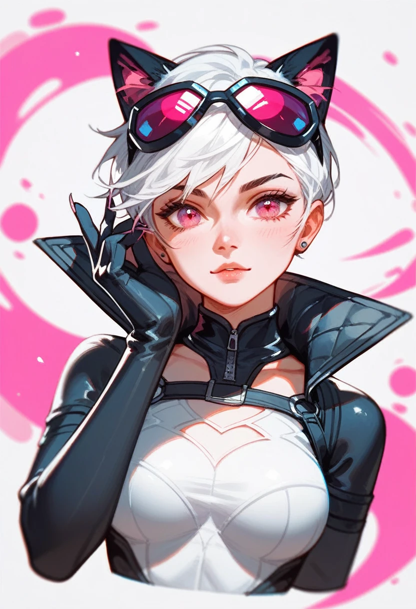 (Fraction_9,Fraction_8_comfort,Fraction_7_comfort),1 female,Catwoman,White hair,Pink Eyes,Cat ears,Cat's Tail,,beautiful_Face,The hand turned into a cat'paw, Showing breasts, Nipple exposure, Exposure, From the outflow, Juice pooled on the floor, hairnet, The marks of sexual slavery on the womb., heart shape eye, open mouth, Deep Red, Tears, Poker face,No focus, Exposure泳衣