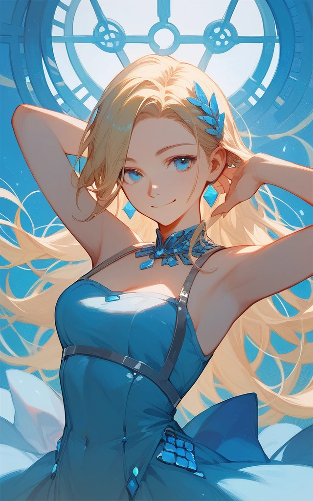 girl, Smile, Zero Server, Blonde, blue eyes, Surrealism