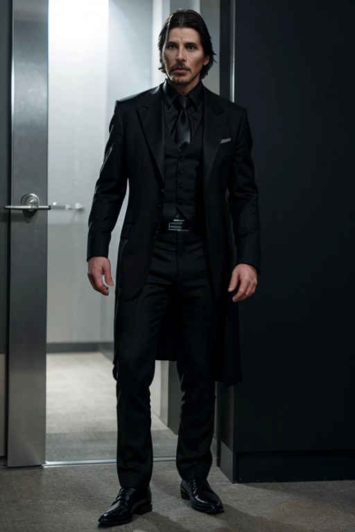 Christian Bale wearing super villain outfit