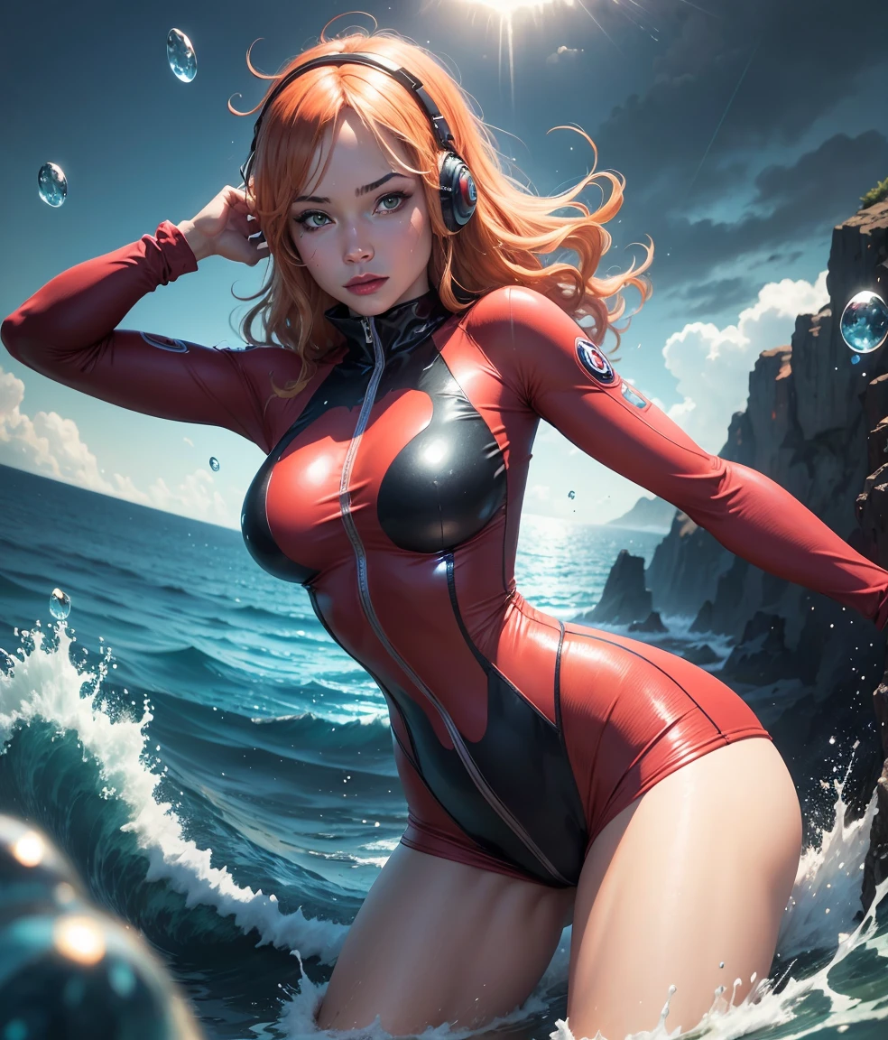 cosplayer de corpo inteiro Nami onepiece,In this upturned,a high quality macro image of a red full body,in ultra high quality, ultra high detailed,Ultra Alto Realistc: create provocate and extremely short clothes Lofi Healing woman💖 Happy Lofi 🎵 Relaxing / [ beats / Relaxe para /headfone],extremely abundant and full lips, realistic and penetrating eyes, e face, falling in the rain, alguma gota de water na maçã, motion-blur, ultra realistic, 8k, Broken glass effect, with no background, stunning, something that doesn&#39;t even exist, be mythical, energy, molecular, texturas, Iridescent and luminescent scales, breathtaking beauty, pure perfection, Divine Presence, unforgettable, impressive, breathtaking beauty, Volumetric Light, having, lightning strikes, Vivid colors reflect sparkling fireflies, unearthly, smoldering, fancy, bright stellar explosions with creeping sparks, complex background, dynamic lighting, lights, digitalpainting, expressive impossible pose, highy detailed, fisherman, mark d&#39;water, cinematic surrealism,ultra highy detailed
