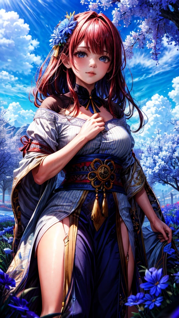 Highest quality, expensive_solve, clear_image, Detailed Background, girl, flower, garden, blue sky,masterpiece,best quality,ultra detailed,high-resolution,8k portrait,unity 8k wallpaper,extremely detailed CG unity 8k wallpaper
