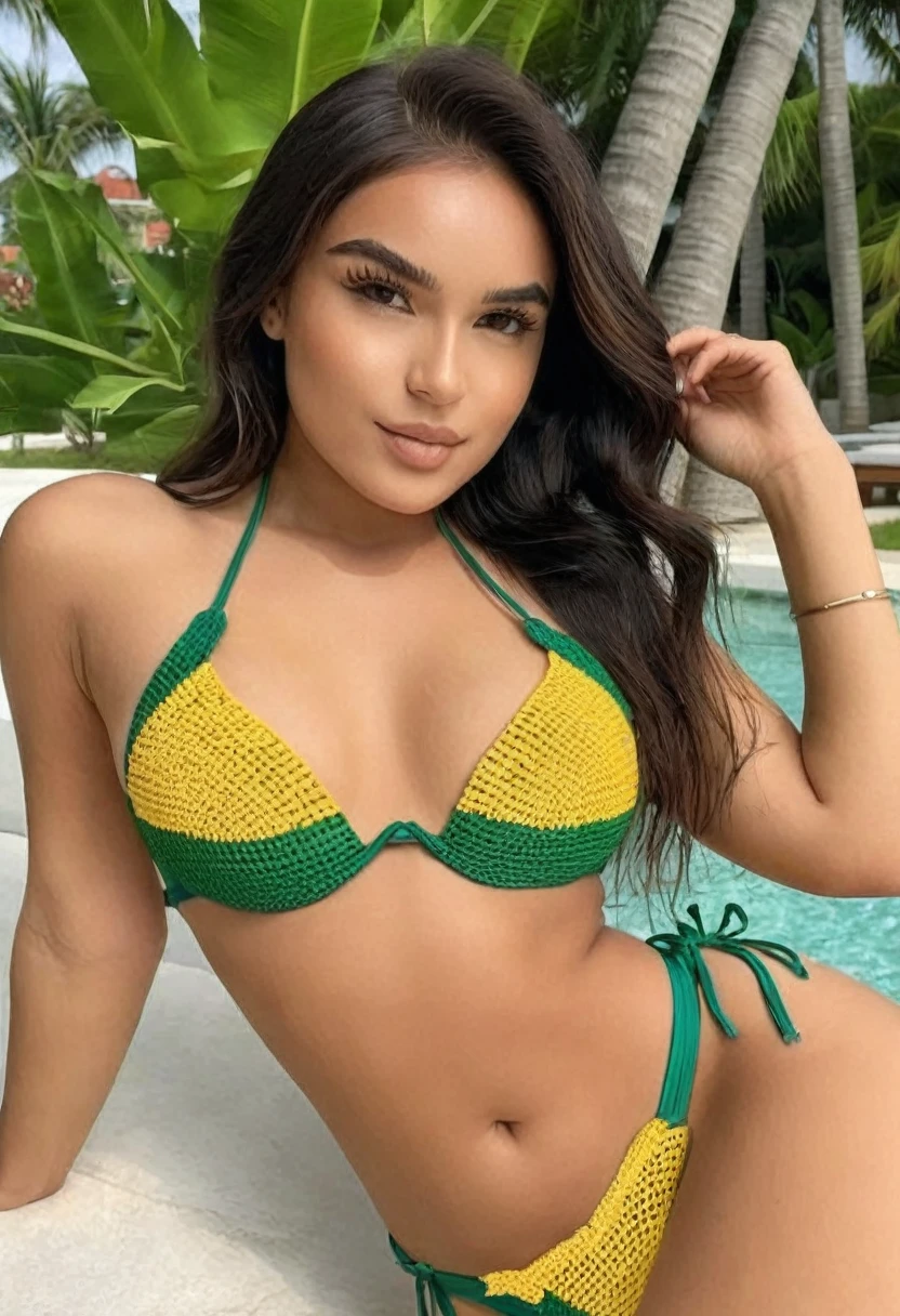 ((Best resolution)), ((high quality:1.2)), Work of art, 8k, extremely detailed, ((High detail:1.2)), Solo, ((24 year old brazilian female)), (bikini),