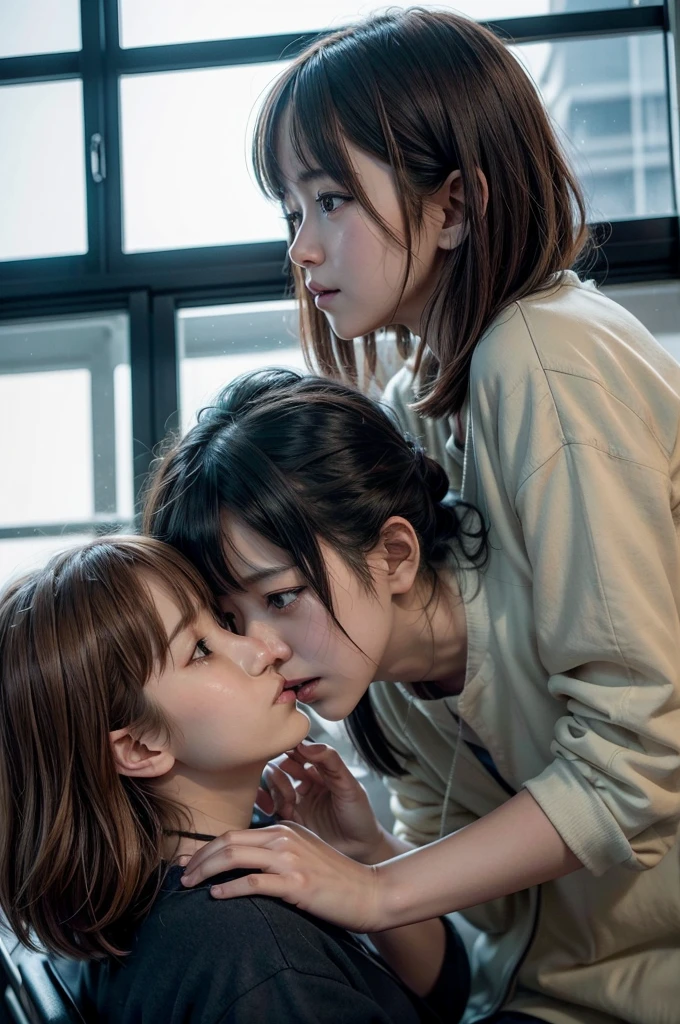 Imagine a detailed anime-style illustration inspired by the movie Koe no Katachi (A Silent Voice). The scene is set in a school environment, capturing the essence of the film's emotional and realistic portrayal. The setting includes a classroom with desks and windows that let in soft, natural light. The central characters, Shoya Ishida and Shoko Nishimiya, are portrayed with attention to their distinctive features. Shoya is shown with a contemplative expression, while Shoko appears gentle and thoughtful. They are seated at a desk, with Shoko's hearing aids subtly visible. The artwork should reflect the film's delicate and heartfelt tone, with detailed backgrounds and a focus on the characters' interactions and emotions. Use a color palette that emphasizes warm and muted tones to convey the film's introspective and emotional depth.