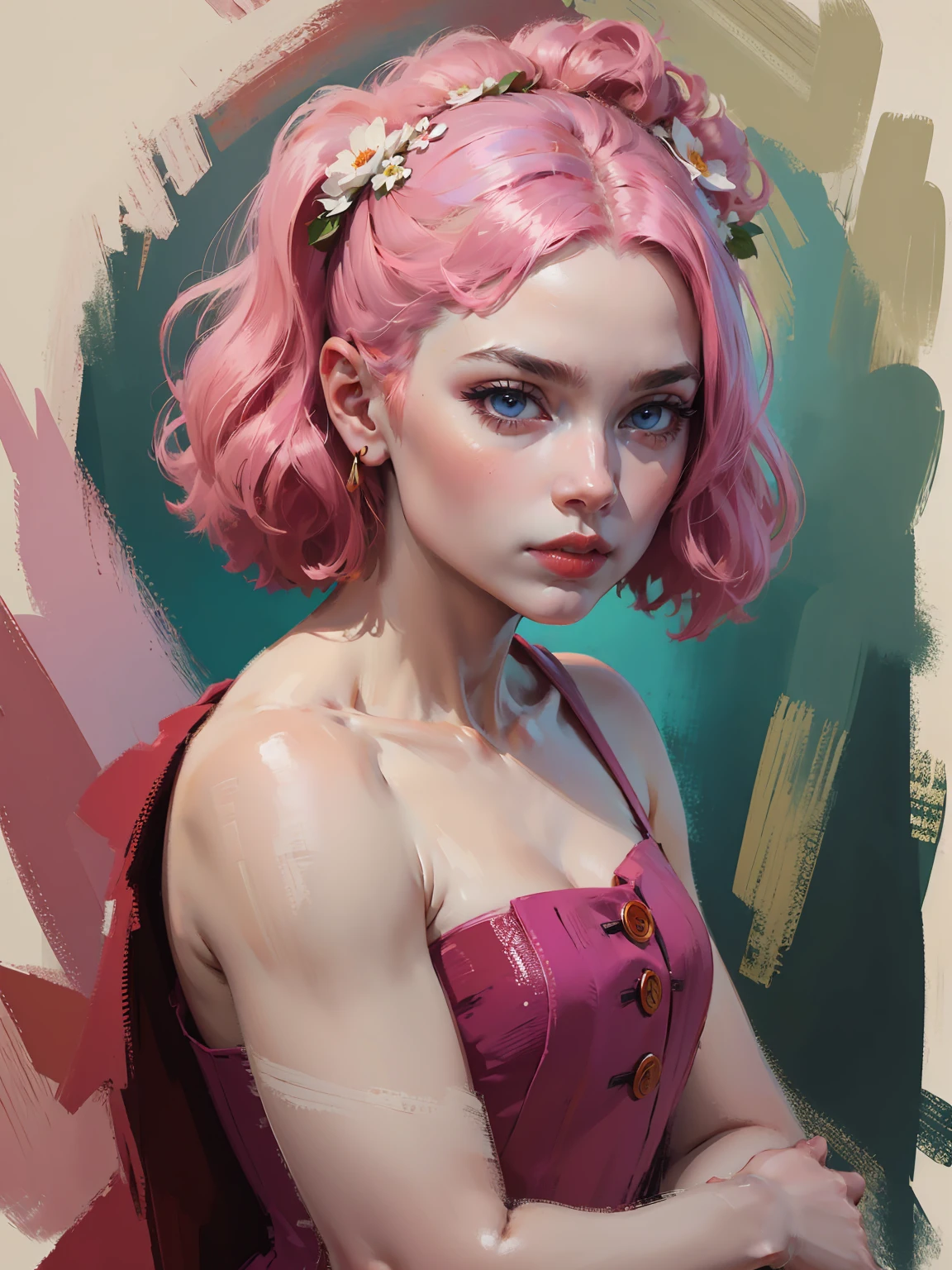 a delicate cute girl with pink hair,lolita dress,beautiful detailed eyes,beautiful detailed lips,extremely detailed face and features,longeyelashes,porcelain skin,elegant pose,pure white background,(best quality,4k,8k,highres,masterpiece:1.2),ultra-detailed,(realistic,photorealistic,photo-realistic:1.37),intricate delicate texture,soft lighting,pastel color palette,fairytale,whimsical