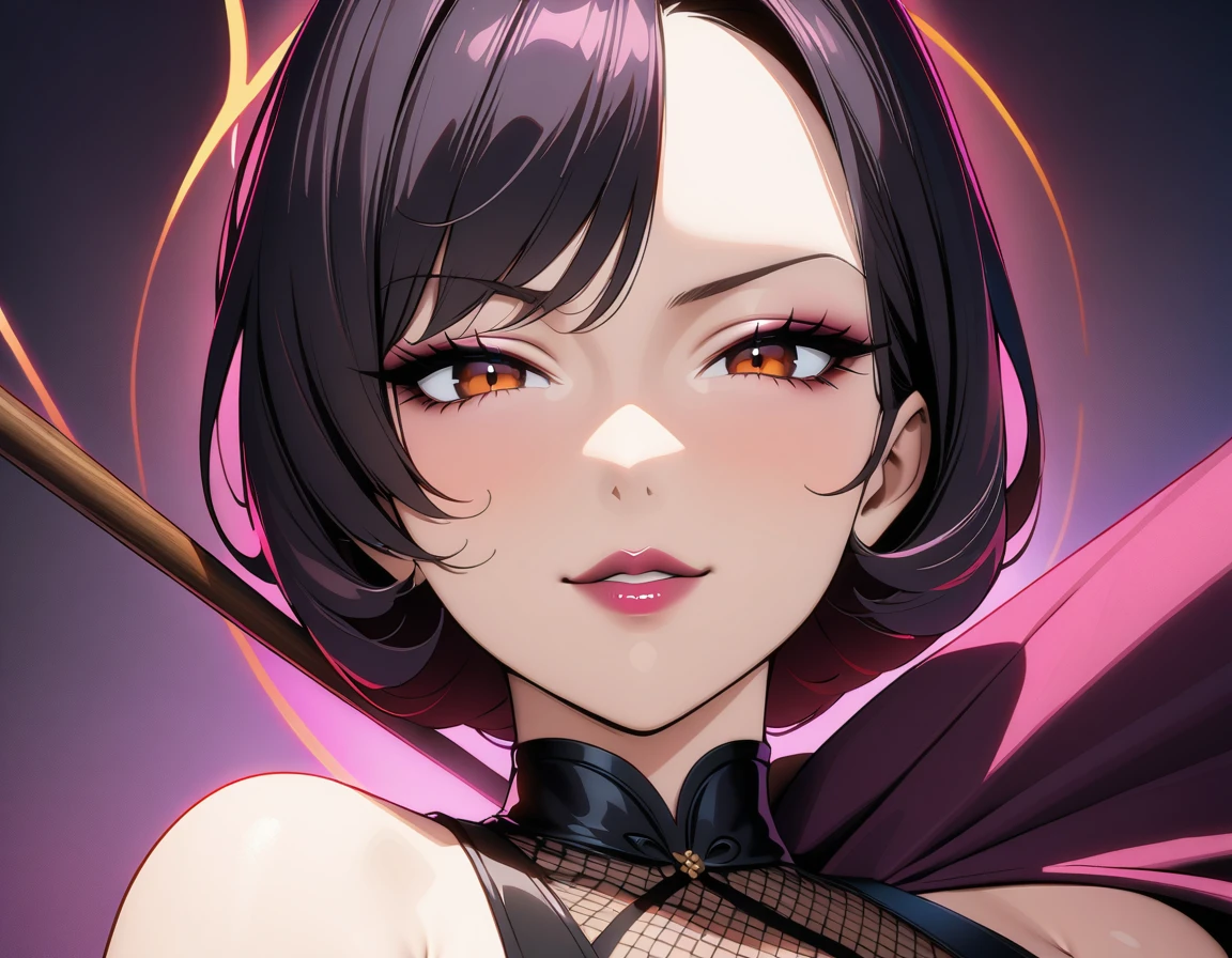 (A bewitching 35-year-old Japanese MILF, Mouth shot of an evil widow in a stunning black mourning outfit standing alone under the eaves of a funeral hall on a moonlit night, her chestnut French roll hair cascading down her back like a waterfall of darkness, close-up of her face as her dark red lips whisper a secret to the shadows. She looks out over her gloomy surroundings with an atmosphere of seductive serenity, exuding an aura of mysterious charm., White smoke from incense sticks is floating thinly like mist., Background effect showing swirling anxiety),(nsfw, masterpiece, incredibly absurd resolution, absolutely resolution, ultra high resolution, Mature Female, evil MILF, professional, vivid colors, perfect anatomy, ideal facial features, perfectly beautiful face, super detailed face, evil seductive smile:1.3), (A slyly drawn face:1.2), incredibly beautiful and incredibly detailed, Focus on the character's face, Close up of face, Forehead, Thin, arched eyebrows, double eyelids, half lidded eyes, beautiful amber eyes, a neat nose, beautiful nostrils, a sensual full mouth, dark lipstick, glossy lips, (Straight-on, from below, Core shadow, perspective, look up, looking down at us), Image through the camera viewfinder, Aesthetic, 16k, Sukebe smile and open her mouth, Death Siren, Captivating voice, hypnotic whisper, evil seductive ASMR, mature woman, evil MILF, Femme Fatale, Perspective view