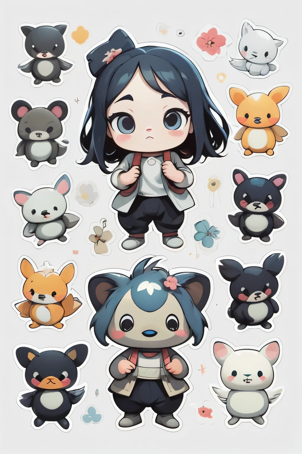 1. Masterpiece of Mori Kei Aesthetics, showcasing the highest image quality, capturing every detail in super high resolution, 8K. A lovely duckcore plush doll, with exaggerated poses, radiating happiness in its eyes.
2.Best quality screenshot, featuring a charming character from Duckcore Plush Doll Art, showcasing exaggerated poses and various expressions and movements. The background is crisp and white, providing an excellent backdrop for the colorful sticker art design.
3.The picture boasts best quality, showcasing a unique Mori Kei-inspired character on a white background. The sticker art design