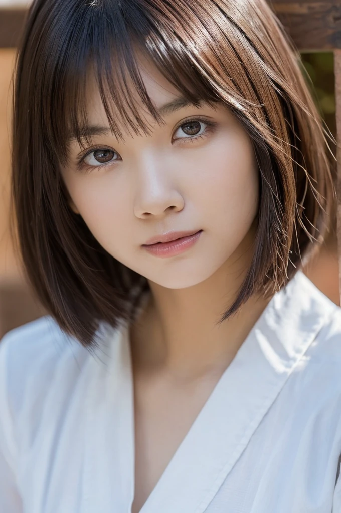 One Girl, (beautiful girl, Delicate girl:1.3), (14 years old:1.3),
break, (Maid Costume:1.3),
break, (Sitting on a bench:1.2),
break, Very beautiful eyes, (Symmetrical eyes:1.3),
break, Small breasts, Brown eyes, Parted bangs, Brown Hair, (Upper teeth, The best smile:0.2),
break, (Eye and facial details:1.0),
break, (masterpiece, Highest quality, Very detailed, Detailed face, 8k)