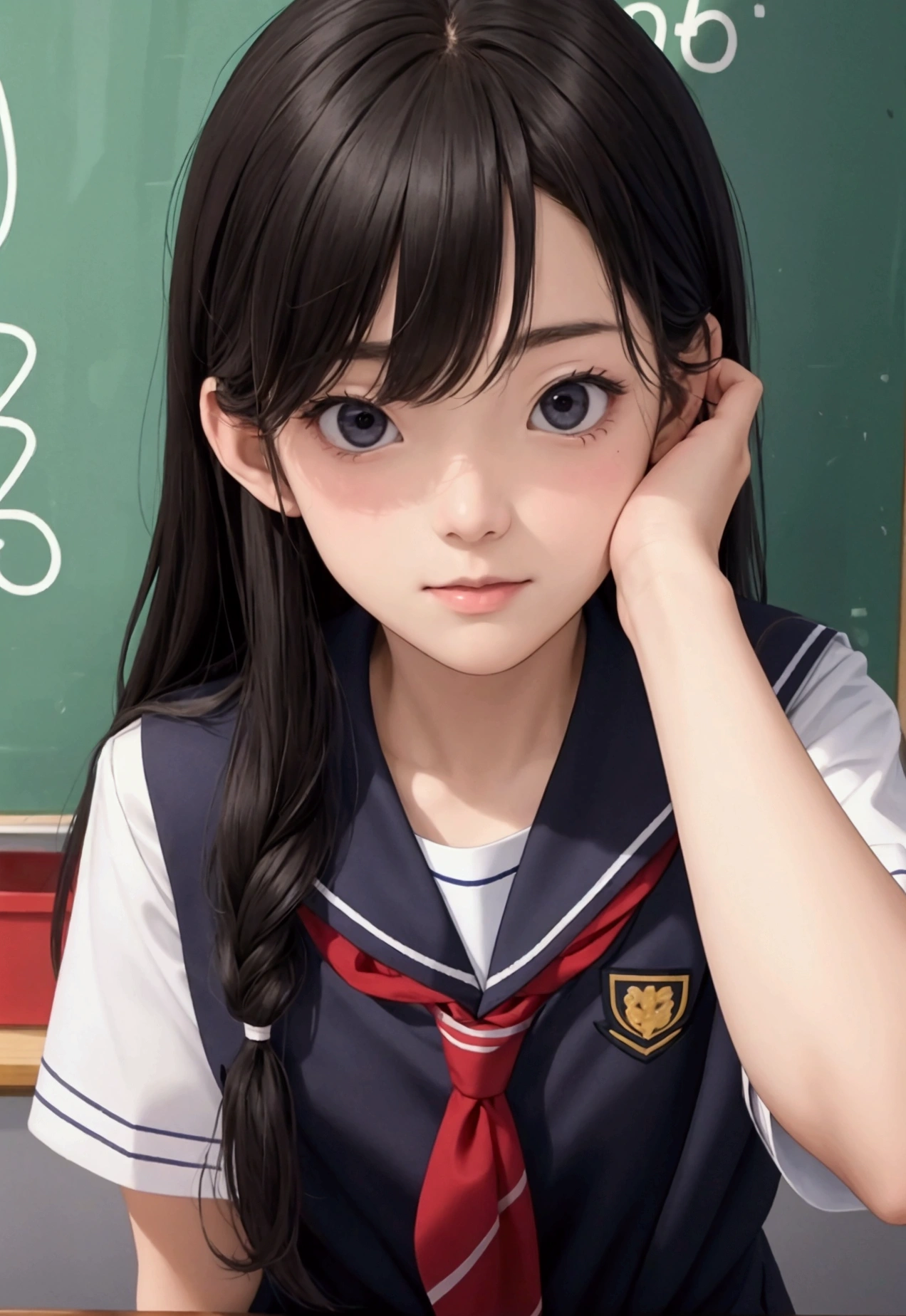 best quality, masterpiece, solo, 1boy, kouhav1, (school uniform), embarrassed, looking at viewer,