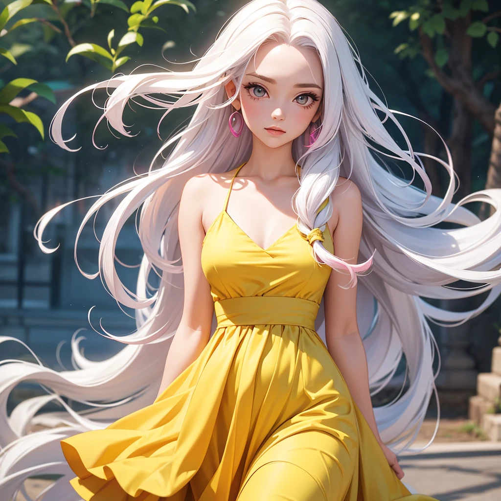 girl, very thin, delicate, sad, green eyes, long white dress, Girl's dress, blond hair, 12 years old, (RAW photo)(8k UHD)(DSLR)(soft lighting)(high quality)(filmic grain) (Fujifilm XT3)(master piece, full body, Highest Quality, Photorealistic, Highly Detailed, Octane Rendering, Unreal Engine, HD 8K, Soft Cinematic Lighting, Hyper Detailed, Hyper Realistic Skin Texture, Best Quality, Ultra High Resolution, Tones smooth, Look at the viewer, realistic 3d anime)(12 year old girl)(Mushoku Tensei Sylph body)(very small breast)(human)(platinum blonde hair;;)(green eyes)(soft gaze)(soft smile )(((White thin fabric dress)))(((delicate dress)))(((long dress)))(long hair)(very thin)(((human ear)))