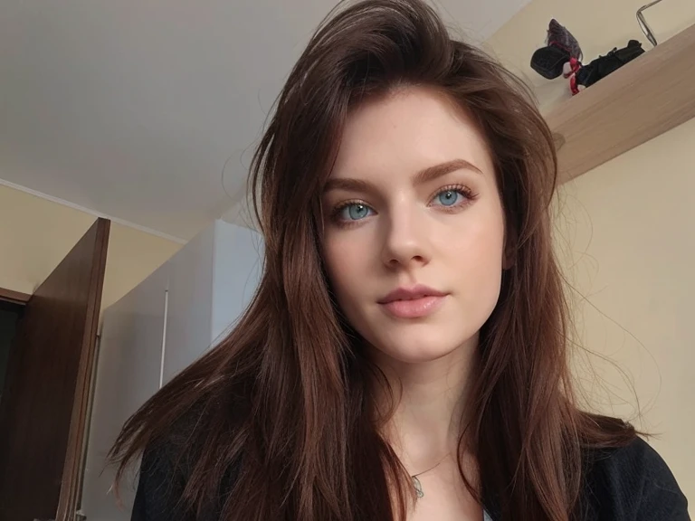 full body sexy photo, White girl, naturally pale skin, oleado, extremely detaild, realisitic, well-defined blue-green eyes, red hair asymmetrical face, wearing sexy sports bra, tiny, tight sports panties, very good abdomen, tight body
