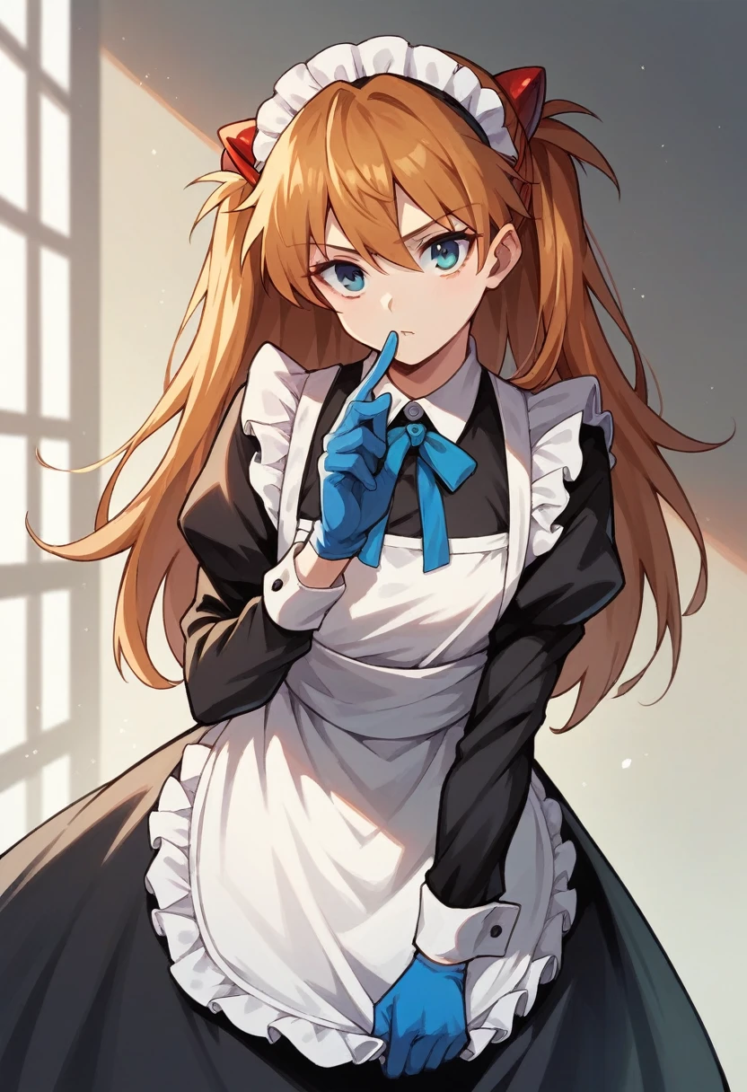 8k,best quality,long hair, blue eyes, blonde hair, brown hair, thigh highs, long sleeves, hat, dress, underwear, panties, ass, frills, black thigh highs, indoors, clothes lift, from behind, apron, black dress, maid, maid headdress, black panties, window, white headwear, mob cap, maid apron, dress lift, reflection, garter belt, butt crack,