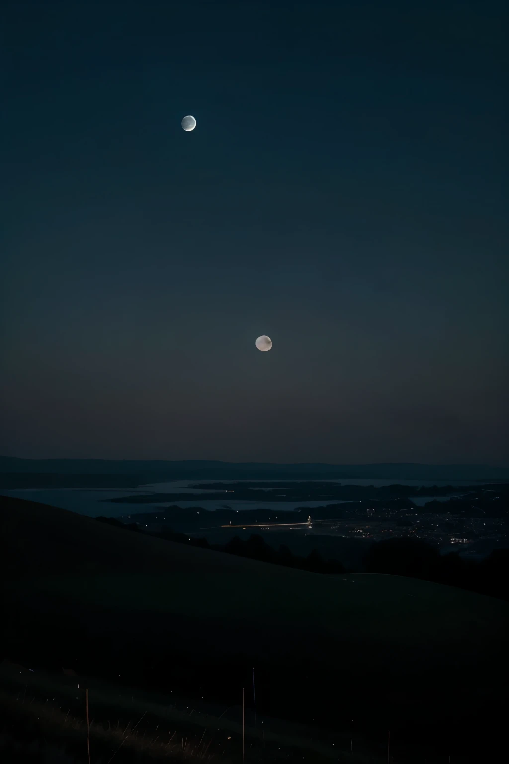 Landscape of.night where you look at the moon