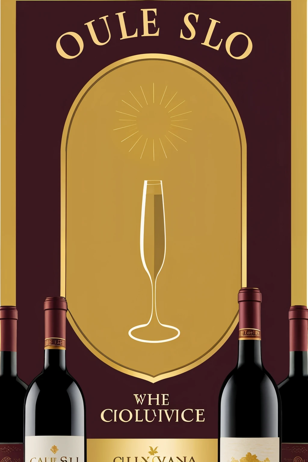 A clear logo for a wine company called "Chateau del Sol". The design includes a rising sun behind a bunch of grapes and wine barrels. Name "Chateau del Sol" It is written in an elegant and classic font, in warm colors like gold, purple and dark green, just below the main image. The logo must highlight the production of wine and its artisanal quality.




