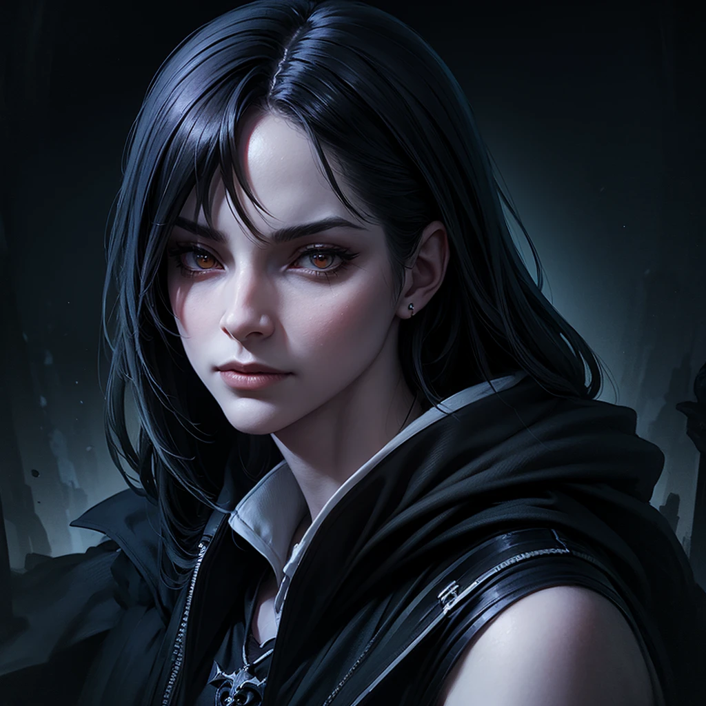 portrait of the grim reaper, Cute demon, High Chaos, dark atmospher, details Intricate, do style johan grenier, Estilo Alyssa Monks