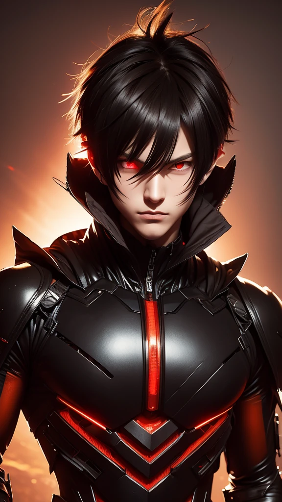 8K、Mechanical Lloyd with short black hair、Anime boy wearing a skeleton headband and posing for a photo、boy with exposed skeleton、Detailed Digital Anime Art、Mechanical Lloyd under maintenance、Connect to many tubes、Glowing LEDs(effect)U3D rendering character art 8K、Photorealistic anime boy rendering、8K high-quality detail art、2。5 d cgi anime fantasy artwork、handsome boy mechanical roid、Guweiz style artwork,超A high resolution,Ultra-realistic texture,