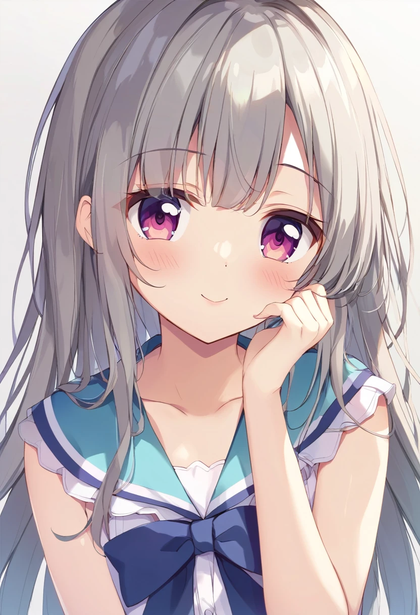 ((masterpiece))、Highest quality、(8k、Highest quality、masterpiece:1.2)、Gray Hair、Young girl、neutral、cool、
solo, Only the face、Quiet background、ショートカット, 
