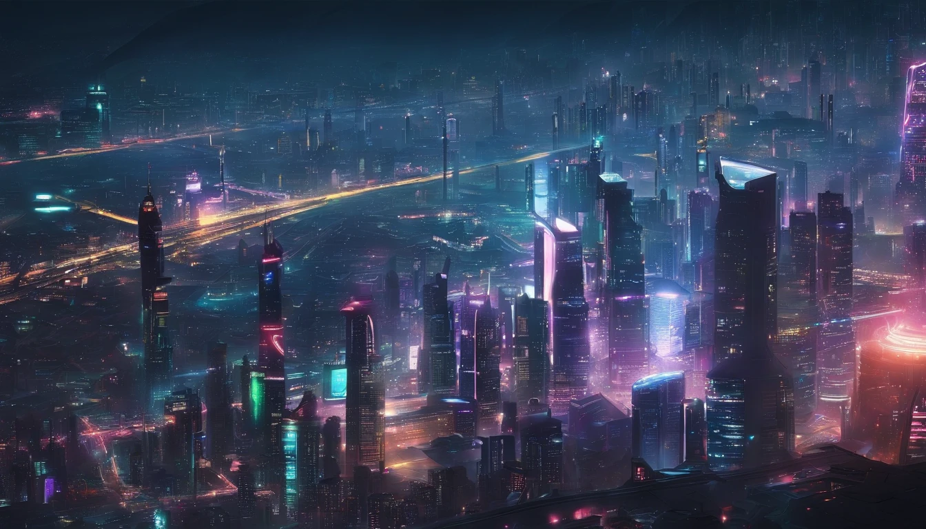Cyberpunk Johannesburg at night, high resolution, high detail