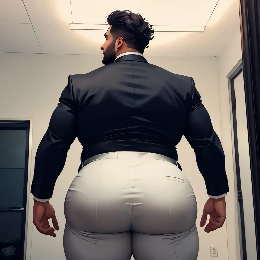 Ginger man in a tuxedo, huge ass, comically massive ass, tight tuxedo pants, large boy booty, bubble butt, man bubble butt, thick, thicc, thick thighs, thick ass, athletic, fit, round ass, full ass, wide ass, tuxedo