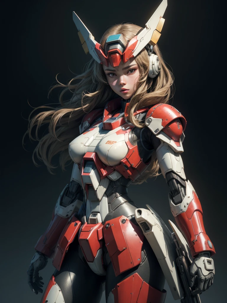 Textured skin, Super Detail, high details, High quality, Best Quality, hight resolution, 1080p, Gorgeous beauty、Girl with Beautiful Mecha Body、(Gundam) Girl with robot body