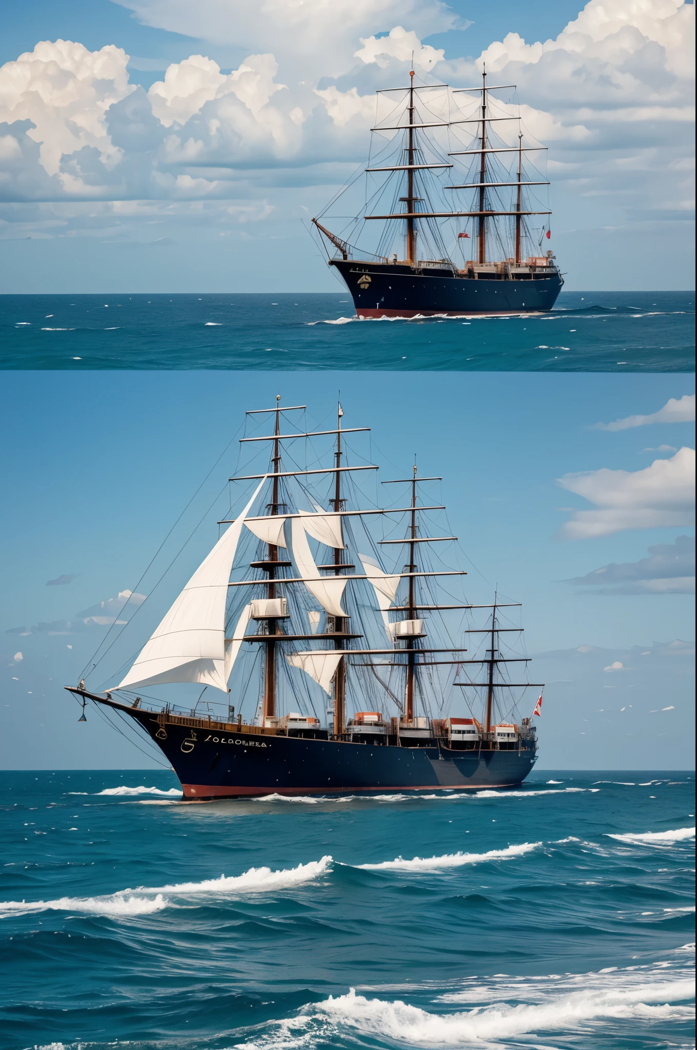 A ship at sea