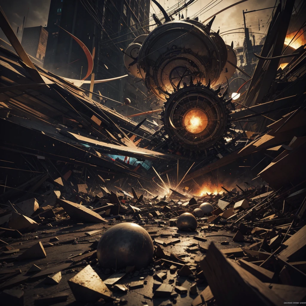 abstract chaos scene
