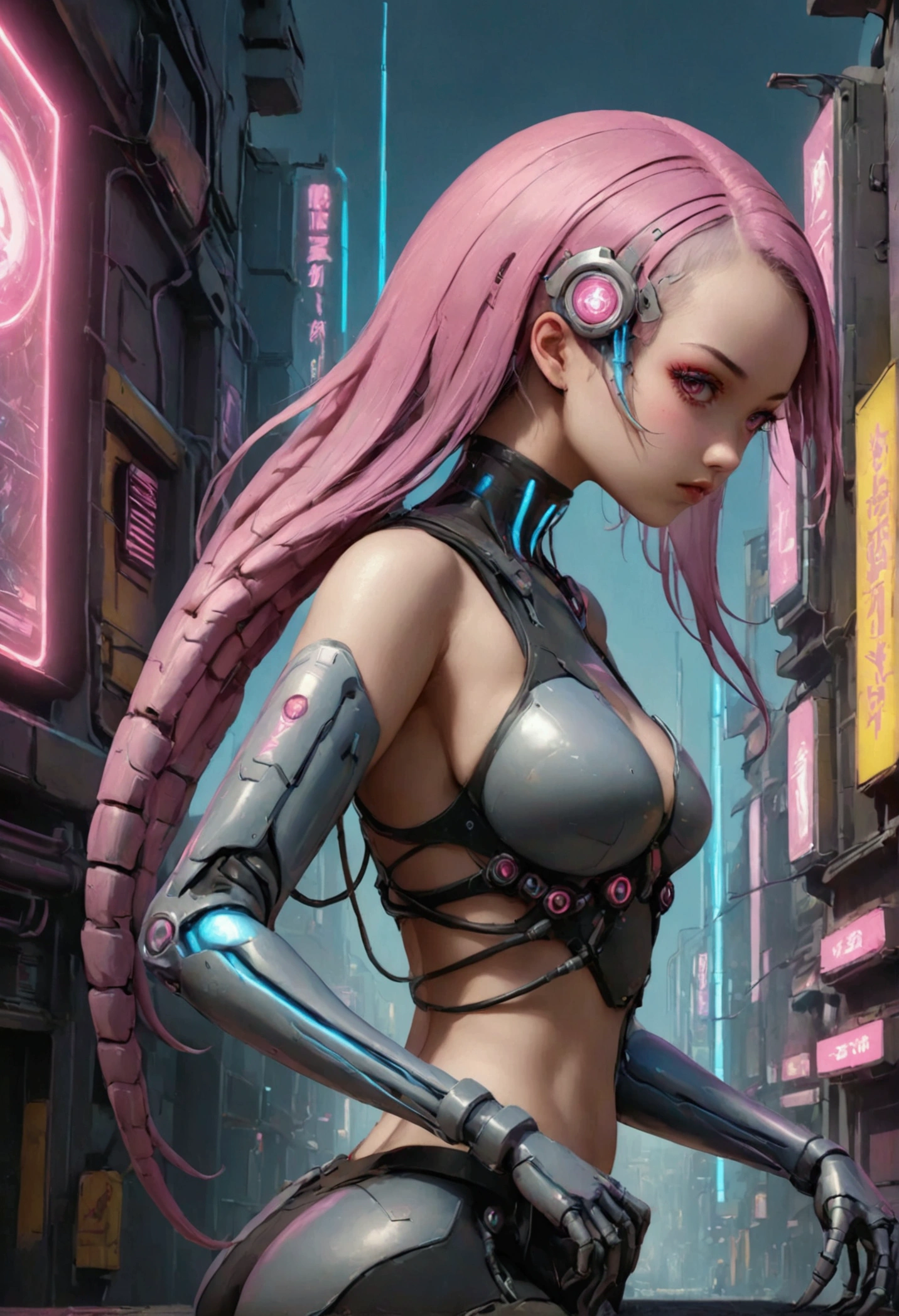 Anime Art, Anime Girl, Jinx, Cyberpunk (Ultra Detailed) --auto --s2