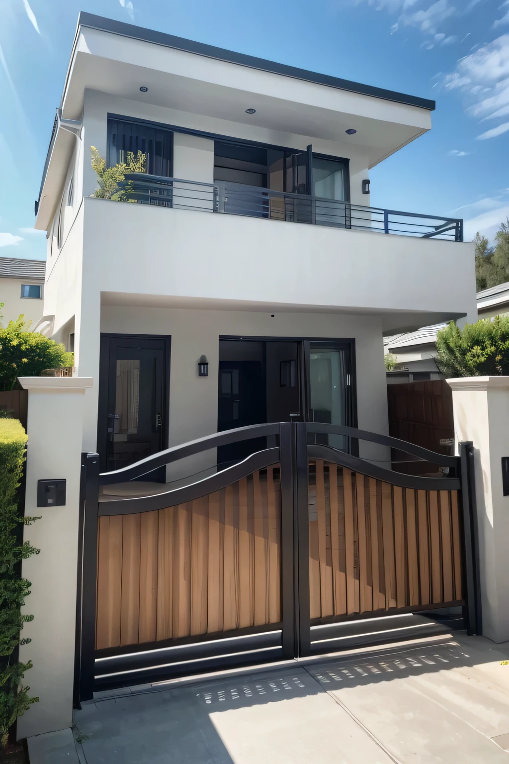 image of modern houses with modern up-and-over gates