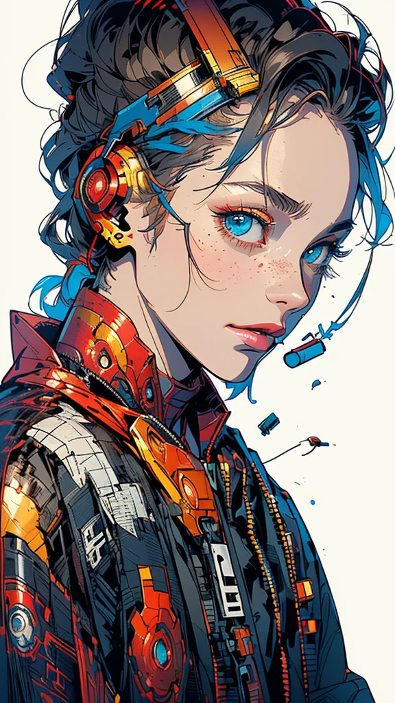 (((masterpiece, highest quality))),(((solo:1.2))),(((1girl:1.2))),32k wallpaper, very detailed, poster, vintage science fiction,(((((geometric cinematic movie poster))))), ((bauhaus)),(shape),(((abstract))),(mid century modern),(((((portfolio))))),(((((Close-up))))),(((((bust up))))),((((more various angle)))),((((highlight)))),((((heterochromia)))),(((complete. detailed face))),((((Extremely talented)))),(((((most complecated futristic machine))))),(Colorful color scheme),(((detailed unlimited complete equipment : headphone like a rail gun))),(((((Absolutely simple background))))),(((Texture for people : grunge))),(((detailed iron man)))