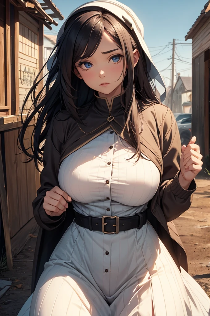(masterpiece:1.2), (best quality:1.2), perfect eyes, perfect face, perfect lighting, 1girl, milf, gigantic breasts, sagging breasts, see through poncho, rainy weather, wet skin, wet cloth,