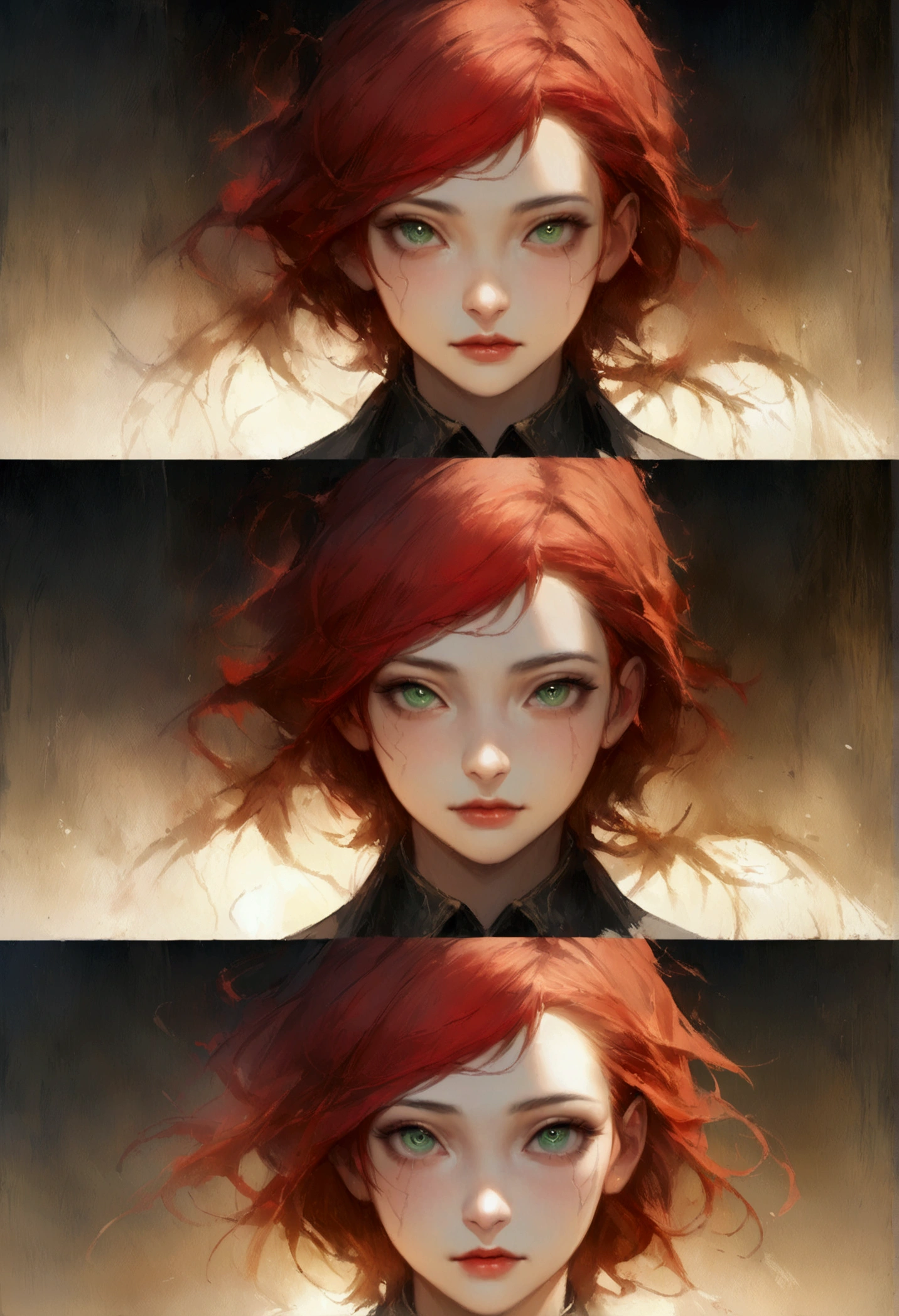 Realistic Digital Painting with Concept Art Elements"," digital painting," "concept art," , "high detail", "high-res", "ominous aura,", "8k resolution", "oil painting", "darker tone" , "little saturation" ,"dark feeling", "concept art" , "detailed features" , "detailed eyes" (masterpiece), highest quality, Expressive eyes, Perfect Face, (masterpiece), highest quality, Expressive eyes, Perfect Face, male, red Hair, Green Eyes, , Portraiture,, good looking, Apathetic and tired, Scratching his head while looking at the viewer, full body,