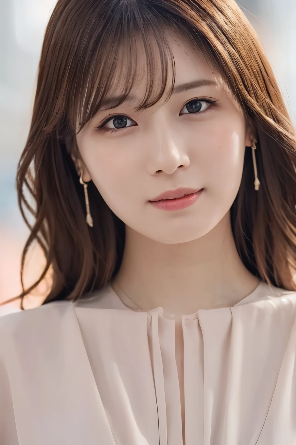 One Girl, (Dress casually, Pastel colored clothes:1.2), (Beautiful Japanese idol portrait photos),
(Simple background in light colors:1.3),
(RAW Photos, Highest quality), (Realistic, photo-Realistic:1.4), masterpiece, 8K Portrait,
Very delicate and beautiful, Very detailed, 2k wallpaper, wonderful, In detail, Very detailed CG unity 8k wallpaper, 
Very detailed, High resolution, 
Soft Light, Beautiful detailed girl, Very detailed eyes and face, Beautiful and sophisticated nose, Beautiful attention to detail,
Cinema Lighting, Perfect Anatomy, 
Slender body, Small breasts, Medium Hair, Bokeh, Dynamic Angle,