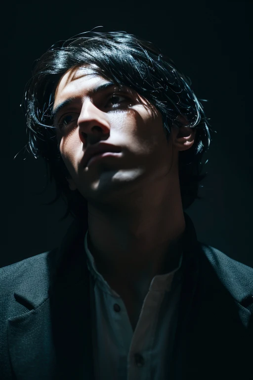 a boy with black hair, his eyes covered by his hair while tears fall, he has other personalities that embrace him or try to suffocate him because they don't want him to go back and remember them, detailed portrait, extremely detailed face and eyes, beautiful detailed eyes, beautiful detailed lips, longeyelashes, cinematic lighting, dramatic lighting, dark moody lighting, dramatic shadows, dark fantasy, surreal, digital art, 8k, hyper detailed, masterpiece, photorealistic portada para libro no te olvides de las otras personalidades fragmentadas del chico