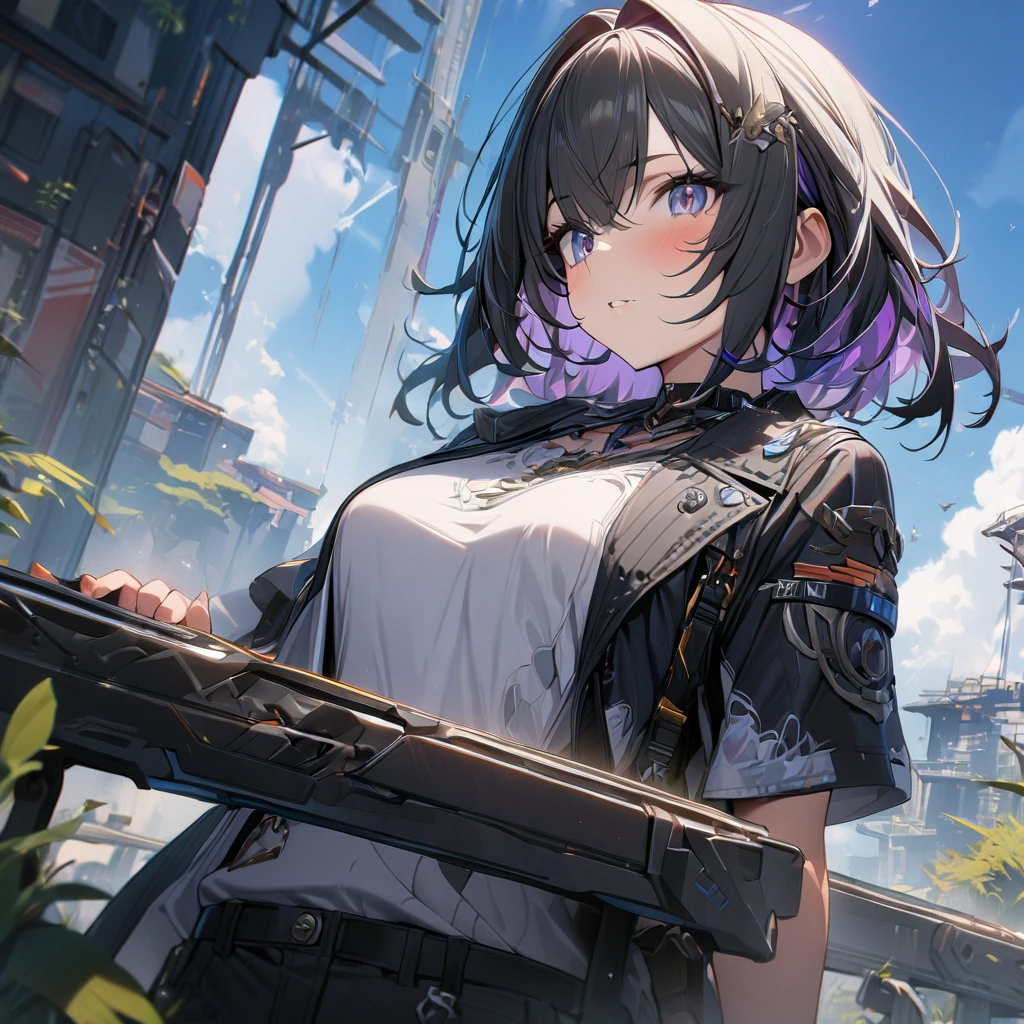 (1girl), (ultra detailed), unique girl, multicolored hair, outside, (Masterpiece), (Best quality), (8k)