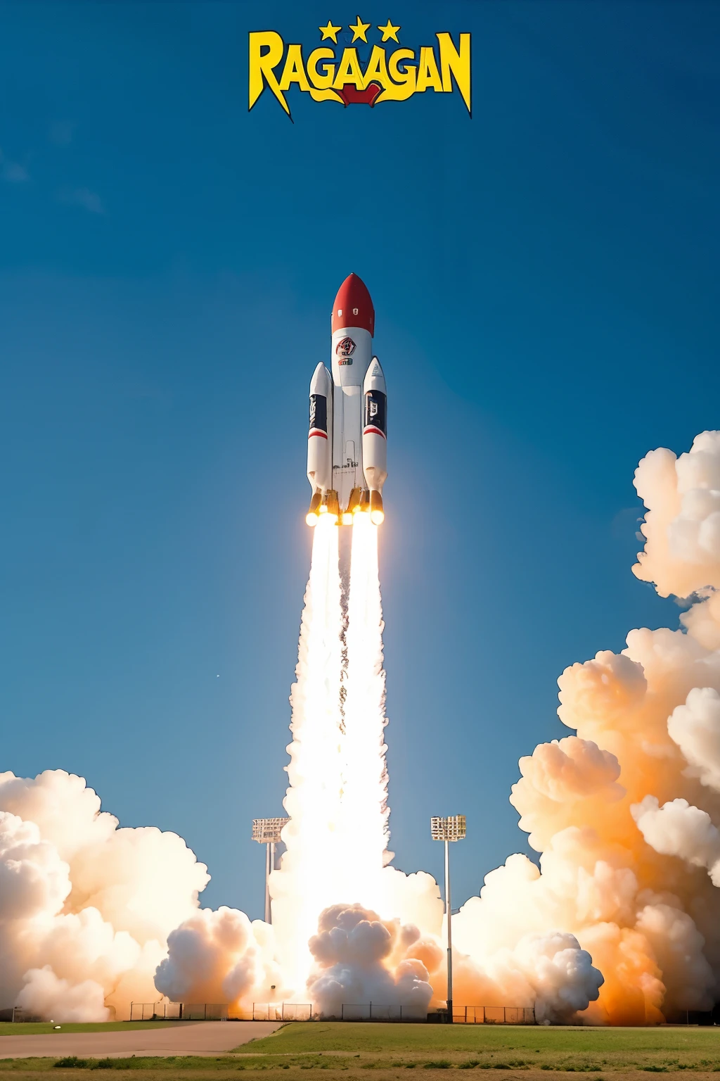 An animated rocket taking off that has logos of alcohol, sex and marijuana, funny as for the cover of a reggaeton song