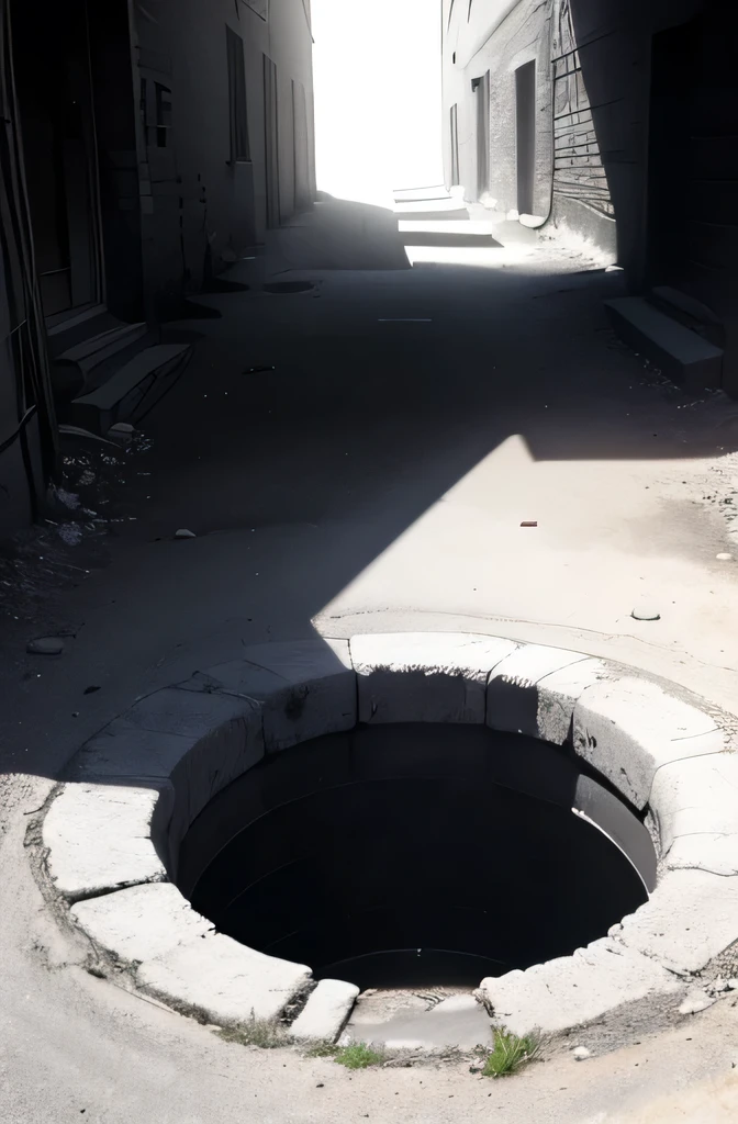 un trou noir dans un sol blanc