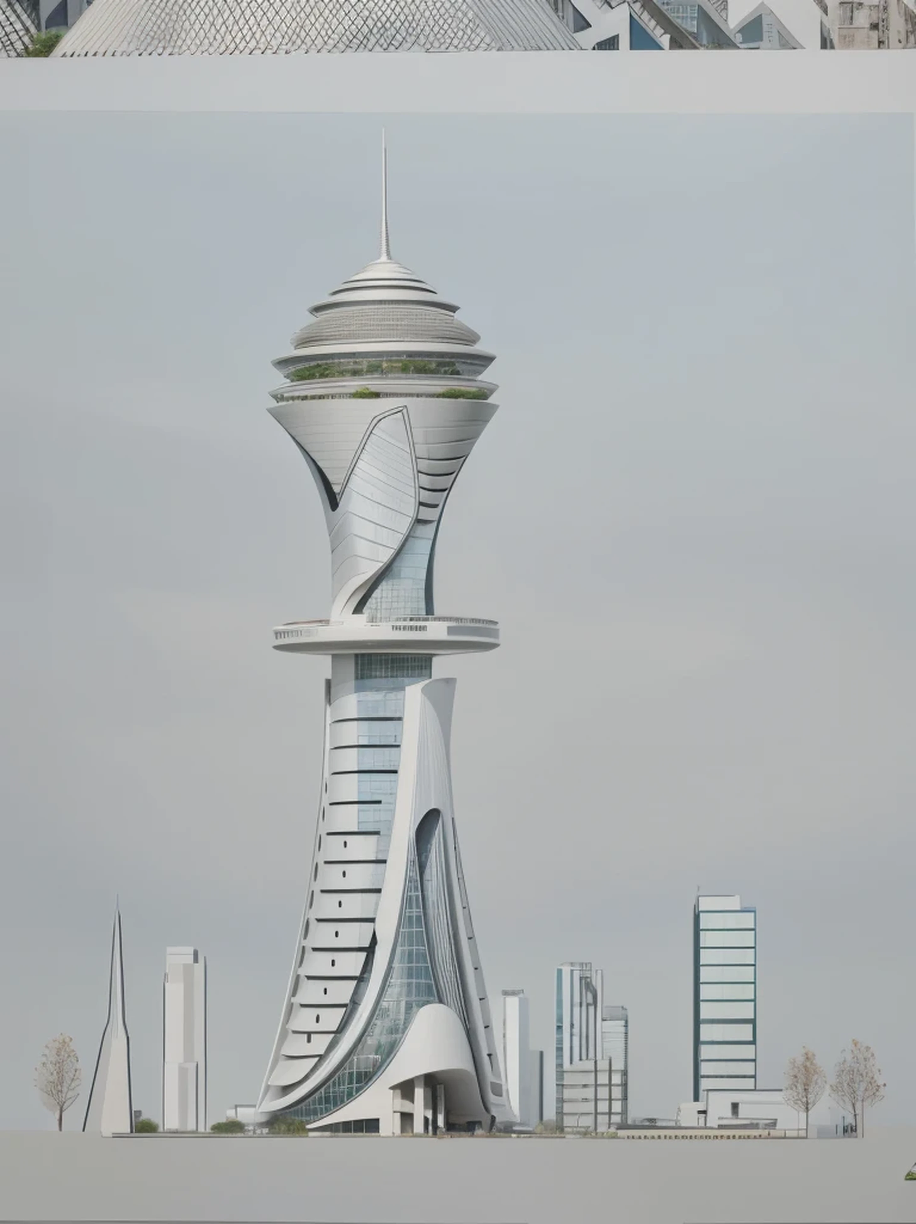 detailed building design, it is surrounded by green park