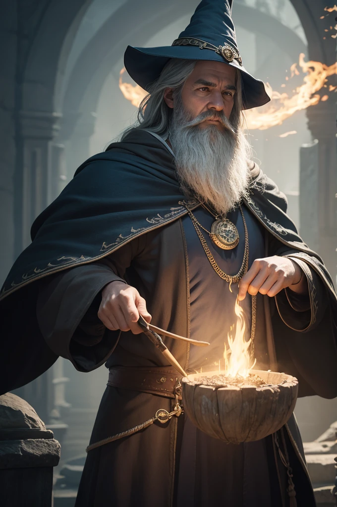 Creates an image of a wizard 