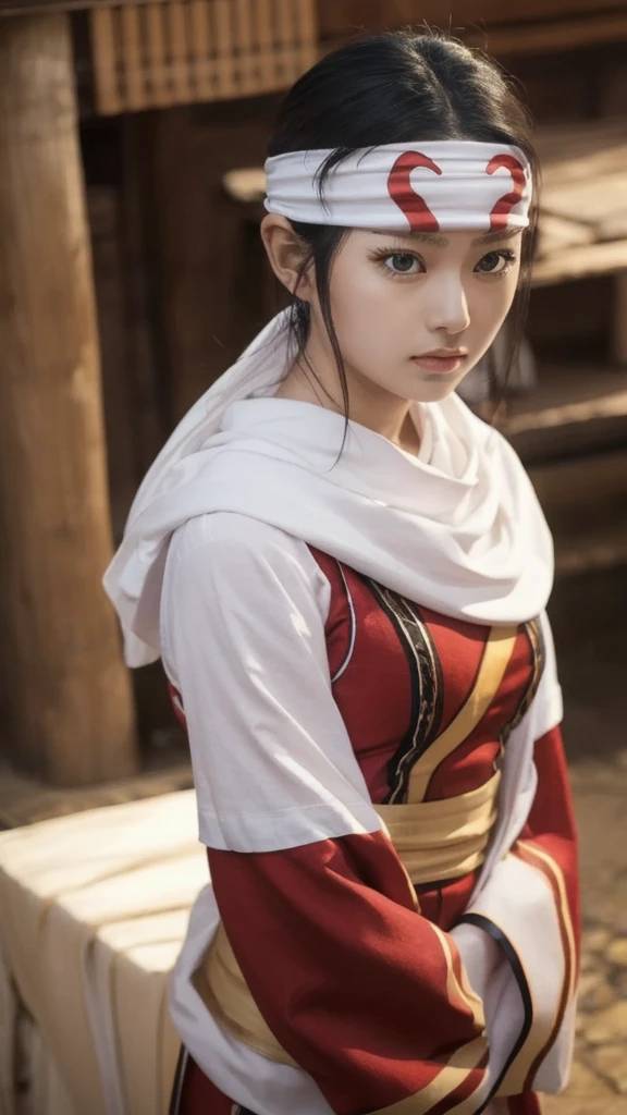 standing alone kyoukai looking at viewer headband extremely beautiful girl posing perfect face detailed perfect detailed beautiful art work 