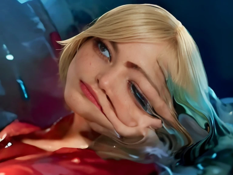 The liquid metal began to pour into the tube, His body was dripping with a lot of liquid metal everywhere., now for the first time he showed an expression across half of his face, extremely sexist and erotic