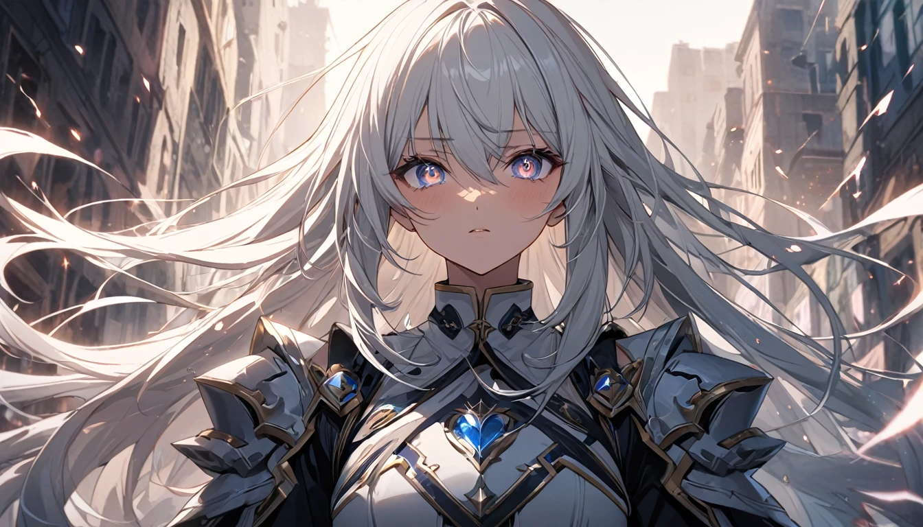 **137. One person。mysterious。Long-haired white-haired girl。Cowboy shot or close-up。
masterpiece, best quality, ultra detailed
(Detailed fingers), (Emotional), (Breathtakingly beautiful), (main part: 1.2 Whole body。), (Anime Style), (Very detailed), (Brutal), (超High resolution、High resolution), (8k), (High resolution: 1.2), (Complex and beautiful: 1.2)**
- background: In the heart of a ruined city、thunder roars。
- Long-haired white-haired girl: Delicately drawn combat uniforms、Sparkling Eyes。He has a huge sword in his hand。
- Effects: Electric energy emitted from the sword、Thunder echoes through the city。