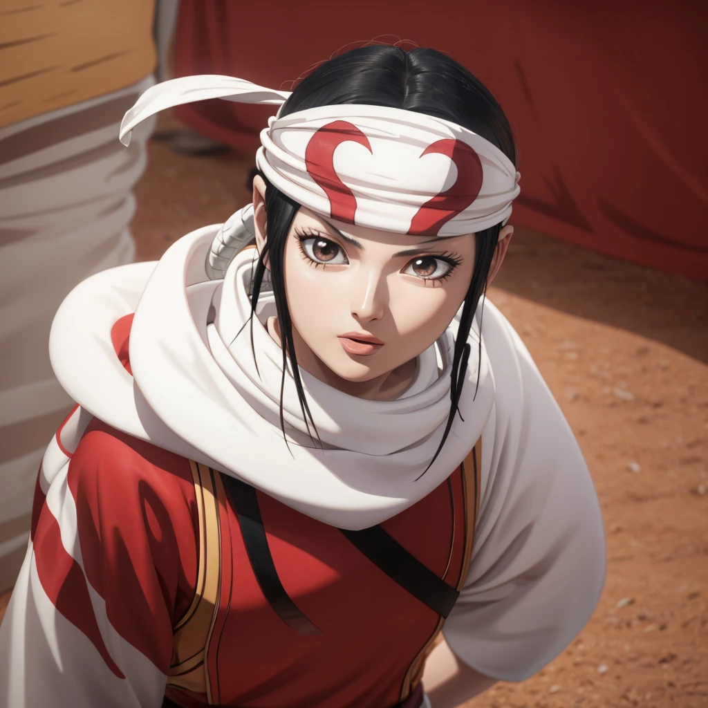 standing alone kyoukai looking at viewer headband extremely beautiful girl posing perfect face detailed perfect detailed beautiful art work tongue out mouth open