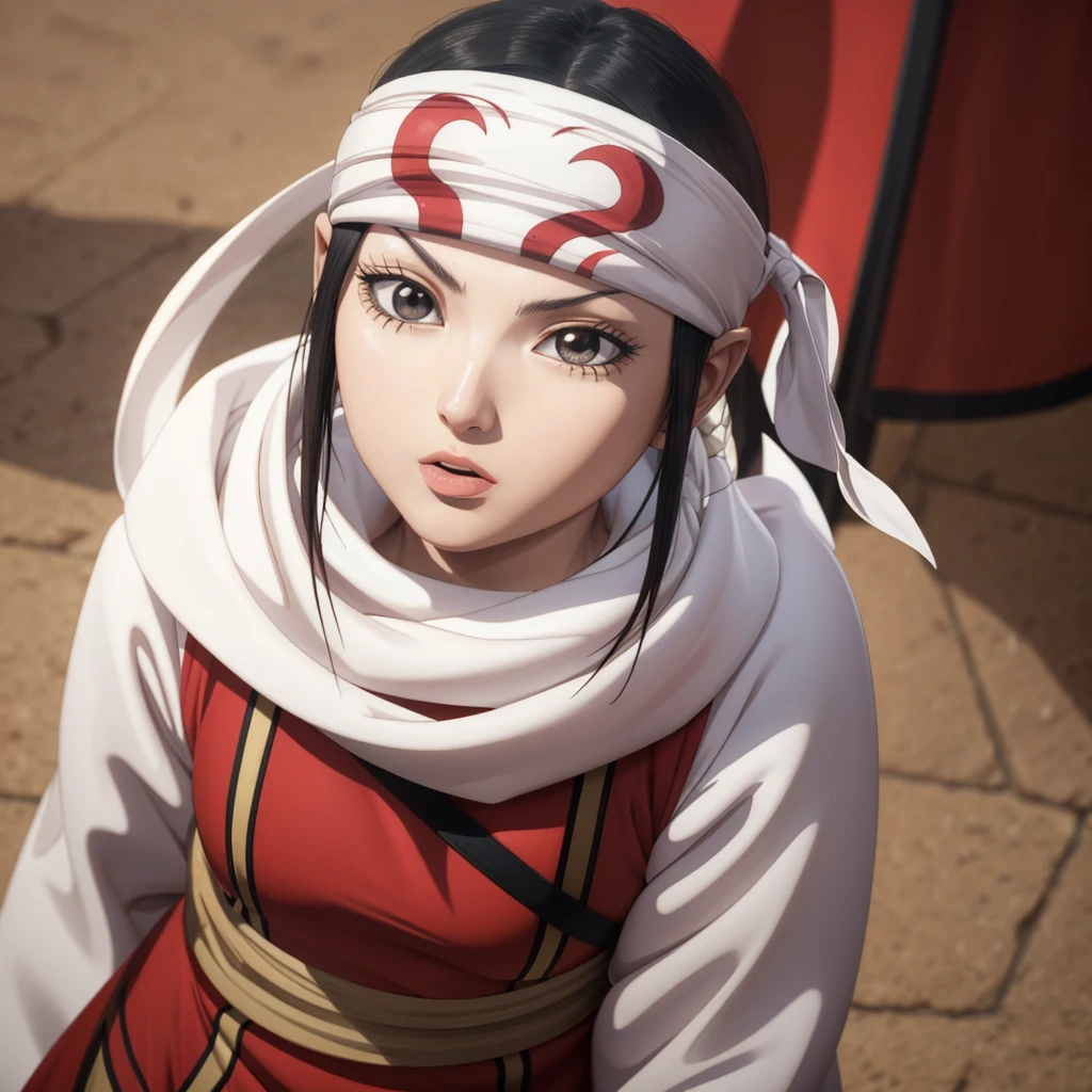 standing alone kyoukai looking at viewer headband extremely beautiful girl posing perfect face detailed perfect detailed beautiful art work tongue out mouth open