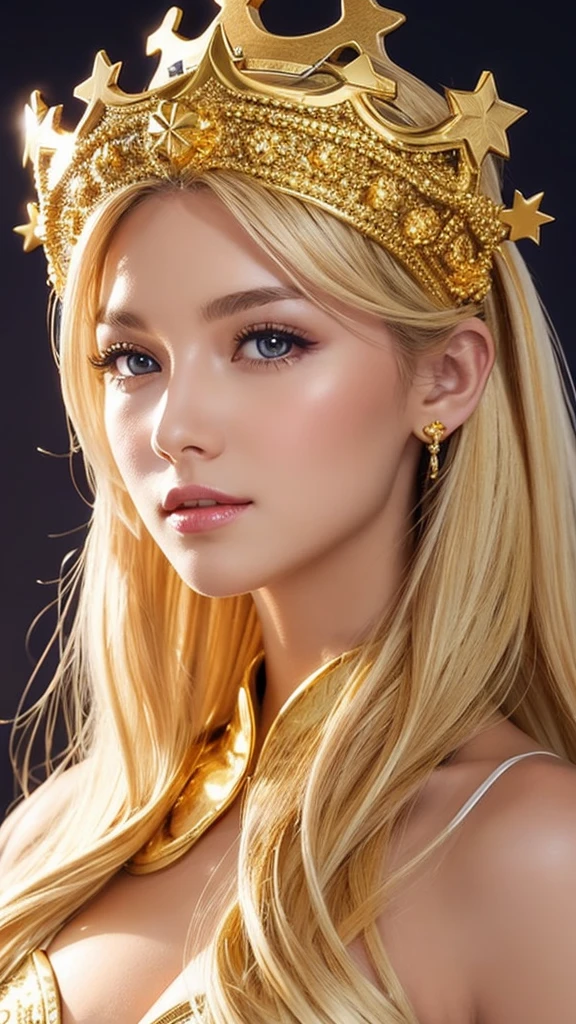 Golden Goddess　Increased financial luck　gorgeous　crown　America　White　Blonde　Facing forward