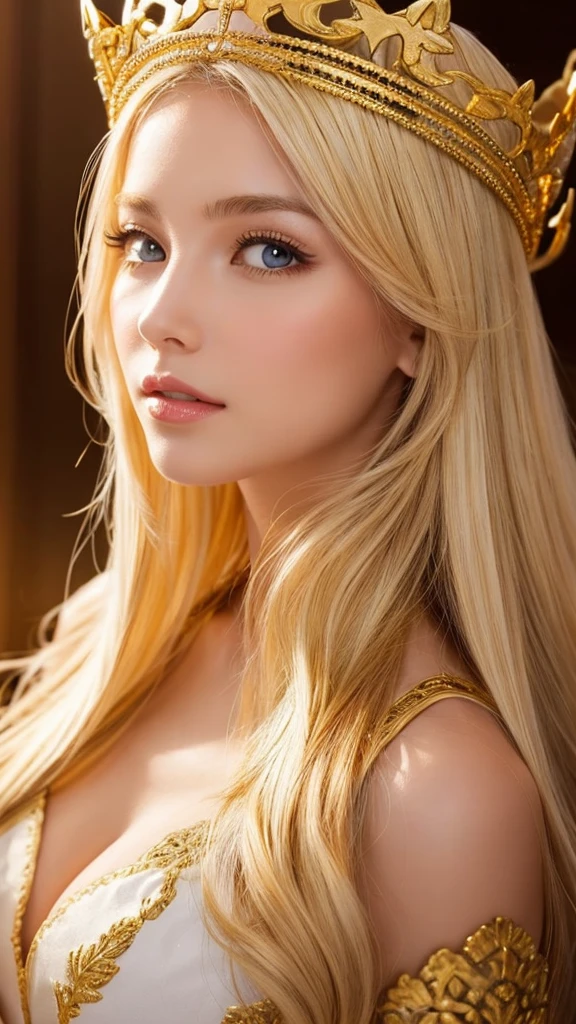 Golden Goddess Increased financial luck gorgeous crown America White Blonde Facing forward