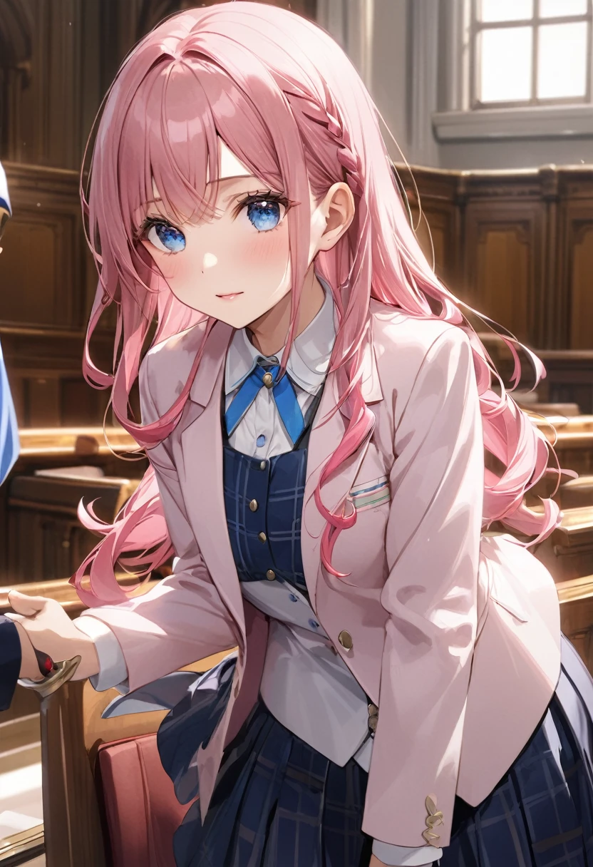 Congress、Parliament、Girl with pink hair、blue eyes、Twin Drill、A scene from a movie
