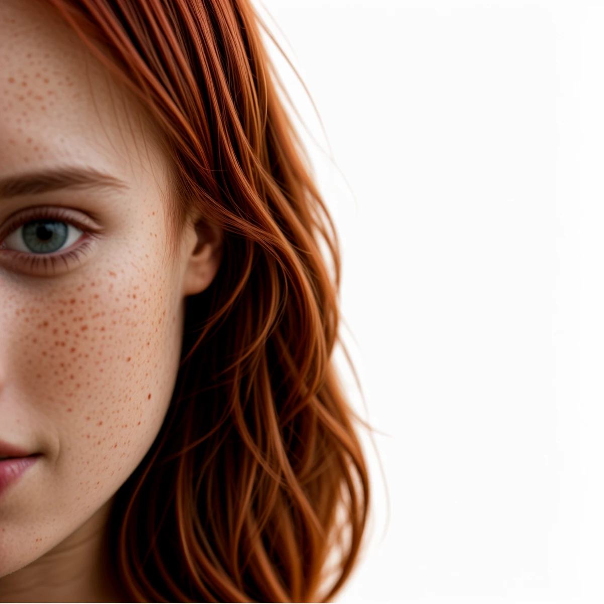 masterpiece, best quality, cinematic photo of 1girl, red hair, Freckles, , photograph, film, highres