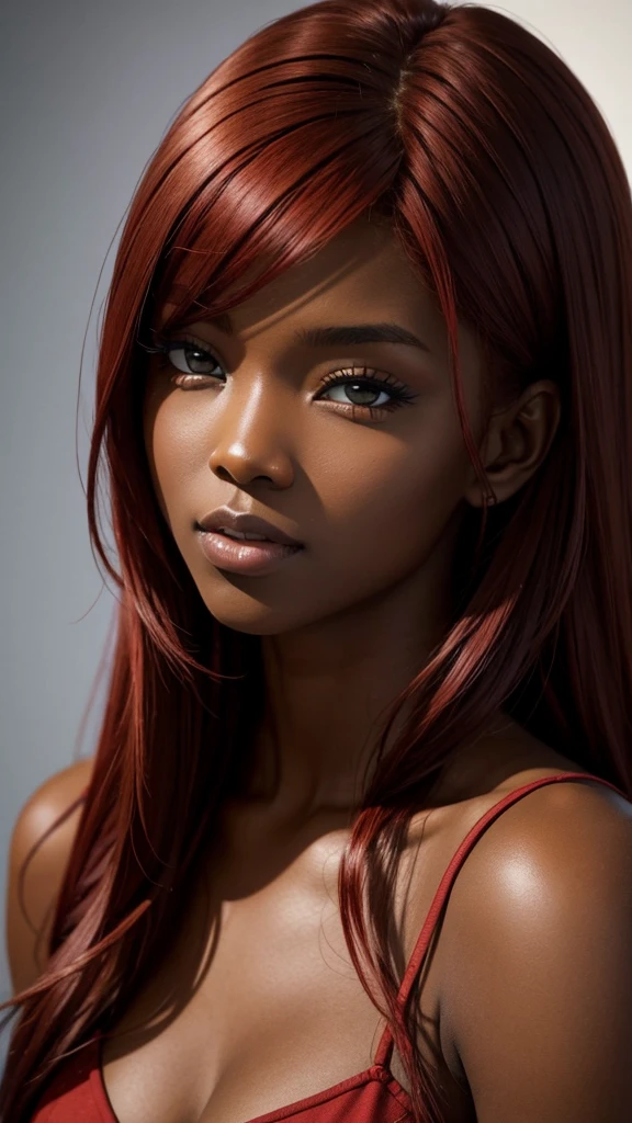 Red hair and dark skin