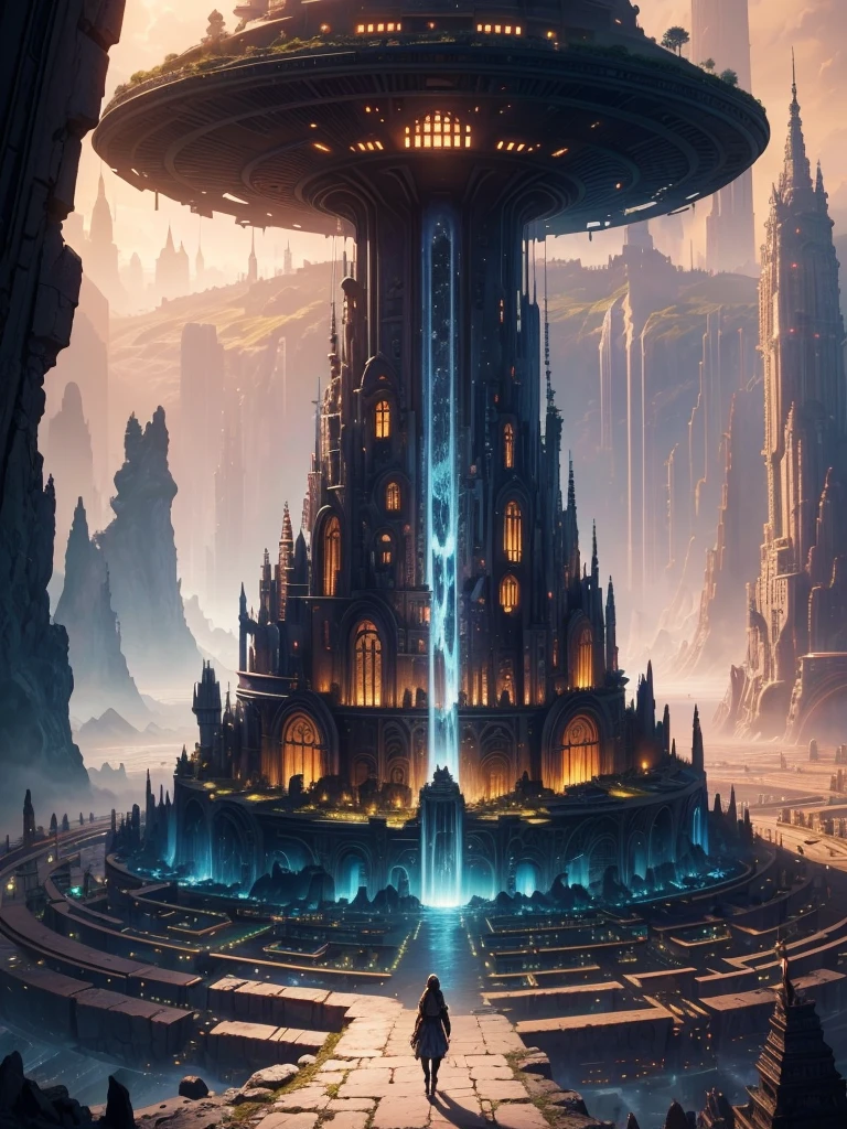Best Quality，8k，Huge underground city，Underground Labyrinth，mysteriouultidimensional，A world beyond imagination，Different dimension，romantic，High Dimension，Fantasy，Different space，Nature，romantic，A world beyond imagination，Dream world，Skyscrapers，Huge river，masterpiece，最高masterpiece，perfection，