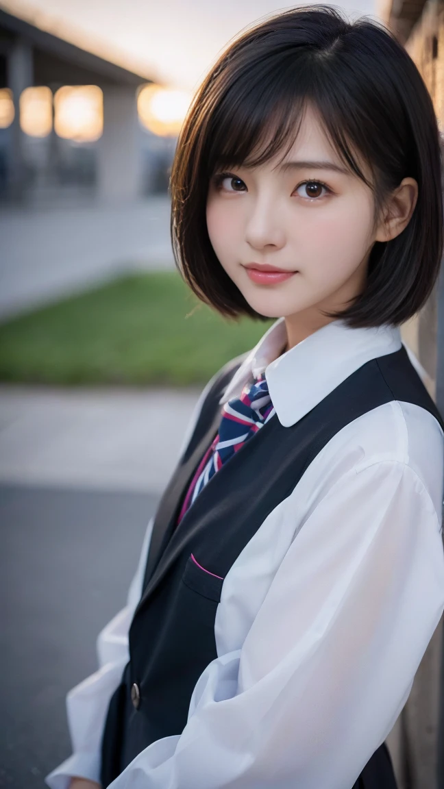 (Highest quality,8K quality,masterpiece:1.3),(超High resolution,photoRealistic:1.4,Live Shooting),(Very detailedな,Caustics,Detailed Background),(ultra-Realistic capture,beautifully detailed skin,Perfect Anatomy),At dusk,Sunset sky,School building,Schoolyard,10 years old,cute,single eyelid,Black short hair,School Blazer Uniform,Looking into the camera,A sloppy smile,Bust up shot,Natural light、run-6500-v1.1, (RAW Photos:1.2), (Realistic:1.4), Beautiful detailed girl, Very detailed eyes and face, Beautiful and beautiful eyes, that&#39;Ridiculous, incredibly that&#39;Ridiculous, Large file size, Very detailedな, High resolution, Very detailed, Highest quality, masterpiece, Kemomimi, ((Japanese Girls&#39; High School Uniform)), shape, Very detailed, CG, Unified, 8k wallpaper, wonderful, Finer details, masterpiece, Highest quality, Very detailed CG uniform 8k wallpaper, The light shines on your face, Cinema Lighting, 1 girl, 10 years old, ((No pants)), ((Dynamic pose))), (Camel Toe), (half), (pantyhose), (Sit with your knees bent))、Black short bob、Sailor suit、Junior high school girl、