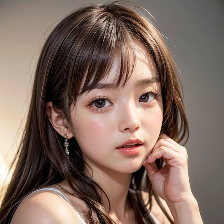(Extremely Detailed ((Personification as a 12yo KAWAII girl of (" Brigitte Bardot "))) with Characteristics Items), High-level, 8K Masterpiece TopQuality Ultra-detailed CG, Absurd detailed wallpaper, PerfectLighting, aesthetic LifeLike Rendering, MysticSight, Haze Tyndall Scattering, (Studio GRAY Background with (Oodles Dazzling RainbowColorParticles (BokeH))), ((Assfocus) RoundlyButts ThighGap), (Exposed:0.5) 🔞 BREAK (Acutance:0.8), (NOGIZAKA FaceVariations) Extremely Detailed very KAWAII FaceVariations, Childish CaptivatingGaze Detailed Reflective Eyes with (SparklingHighlights:1.28), Detailed (Voluminous LongEyelashes:0.88)、Glossy RedLips with beautiful details, Kissable tongue, RosyCheeks, Radiant PearlSkin with Transparency, Glowing DowneyHair . { (Dynamic LifeLike expressions:1.4) | (:d) }, (large eyes:-1) .
